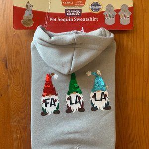 Heart to Tail Gnomes FA LA LA Dog Pet Sequin Sweatshirt XSmall Christmas Xmas
